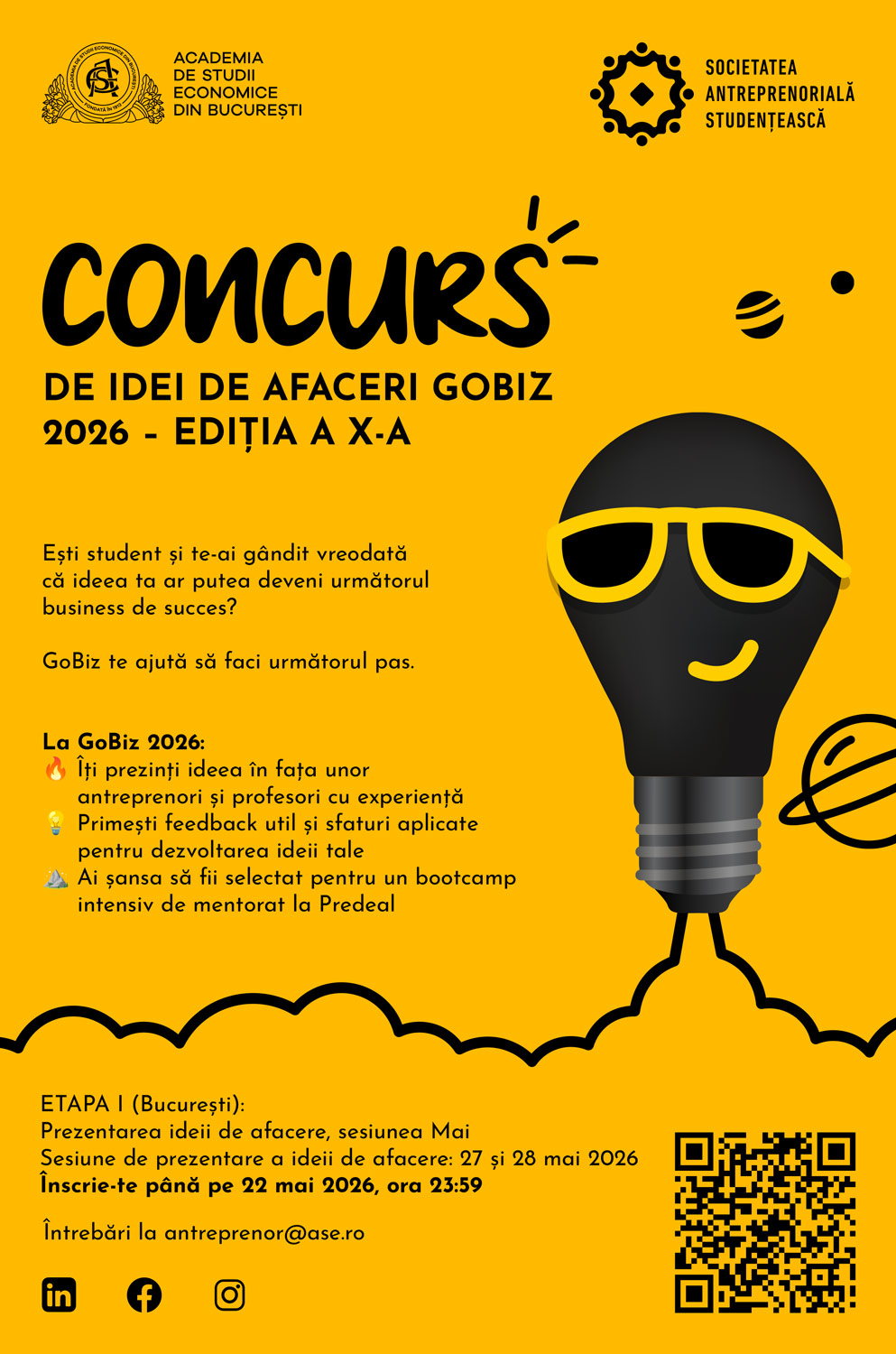 SAS-ASE: GoBiz 2026, ediția a X-a | Concurs de Idei de Afaceri